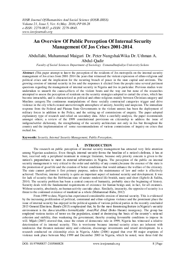 (PDF) An Overview of Public Perception of Internal Security Management ...