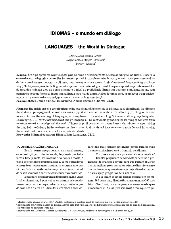 (PDF) Idiomas – o mundo em diálogo
