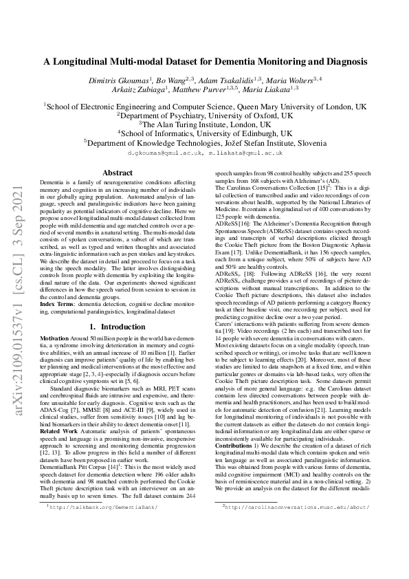 (PDF) A Longitudinal Multi-modal Dataset for Dementia Monitoring and ...