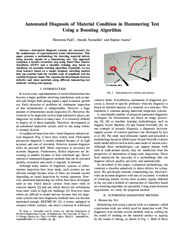 (PDF) Automated diagnosis of material condition in hammering test using ...