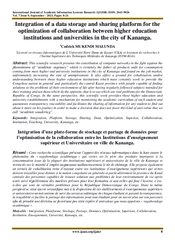(PDF) Integration of a data storage and sharing platform for the ...