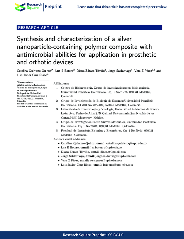 (PDF) Synthesis and characterization of a silver nanoparticle ...