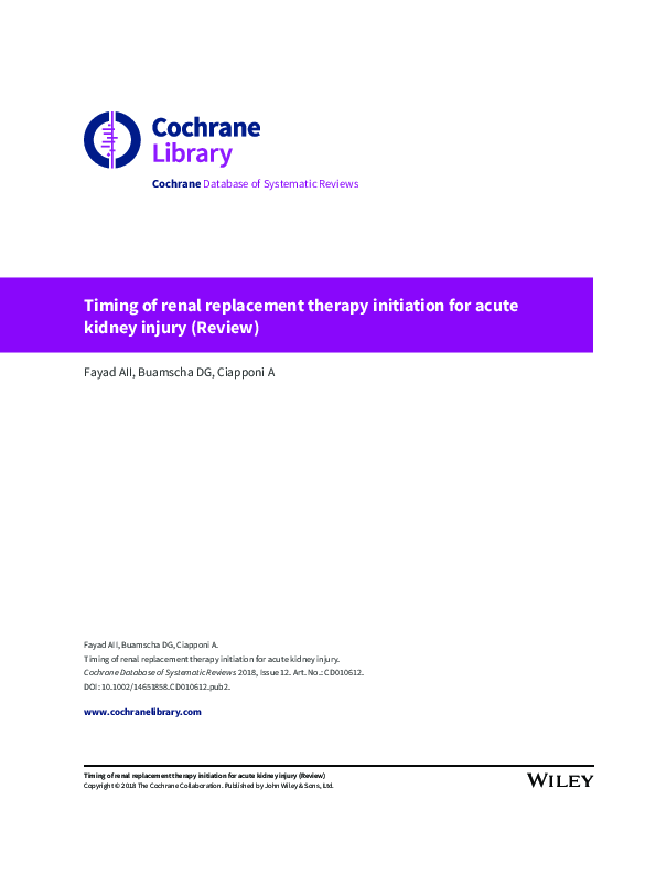 (PDF) Timing of renal replacement therapy initiation for acute kidney ...