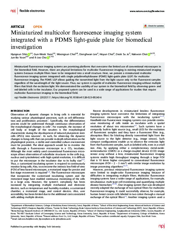 (PDF) Miniaturized multicolor fluorescence imaging system integrated ...