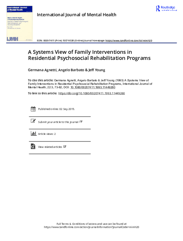 (PDF) A Systems View of Family Interventions in Residential ...
