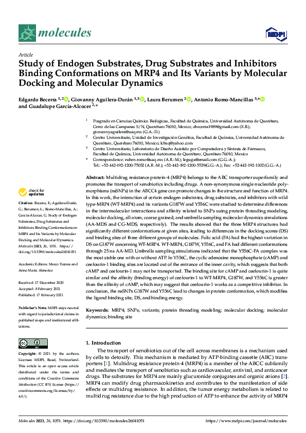 (PDF) Study of Endogen Substrates, Drug Substrates and Inhibitors ...