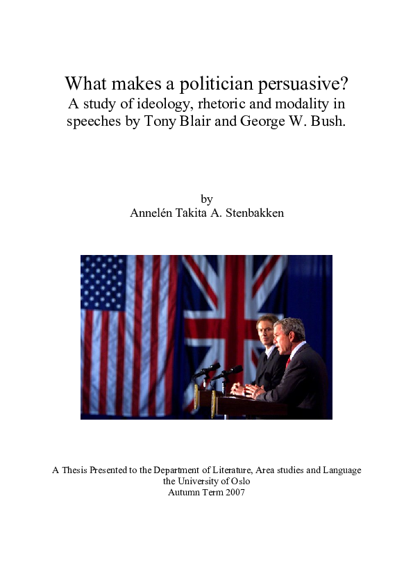 (PDF) What makes a politician persuasive? : a study of ideology ...