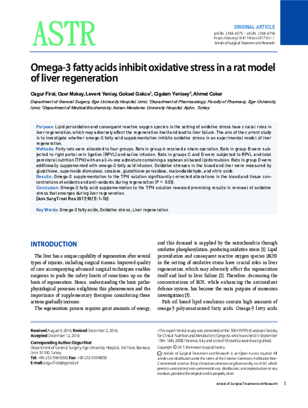 (PDF) Omega-3 fatty acids inhibit oxidative stress in a rat model of ...