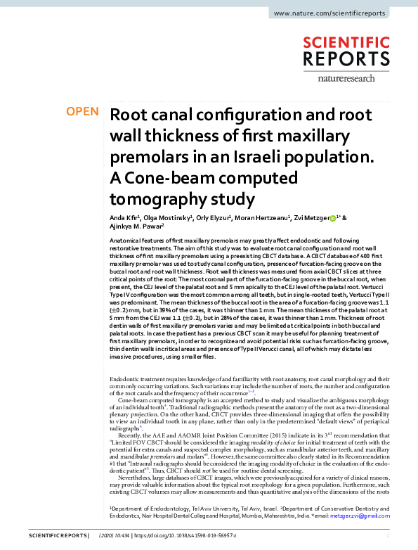 (PDF) Root canal configuration and root wall thickness of first ...