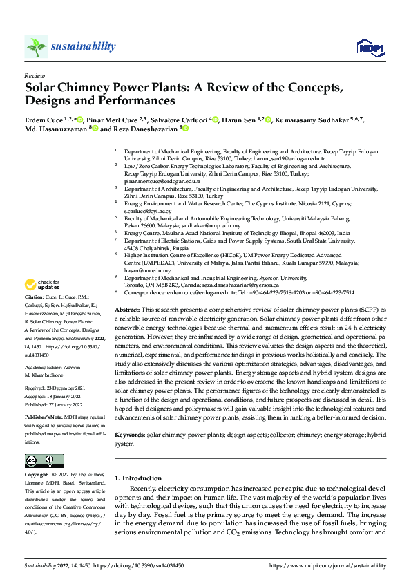 (PDF) Solar Chimney Power Plants: A Review of the Concepts, Designs and ...