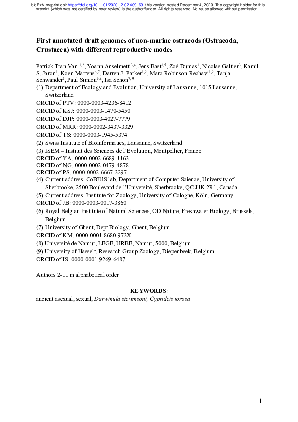 (PDF) First annotated draft genomes of non-marine ostracods (Ostracoda ...