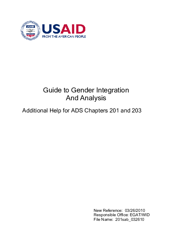 (PDF) Guide to Gender Integration