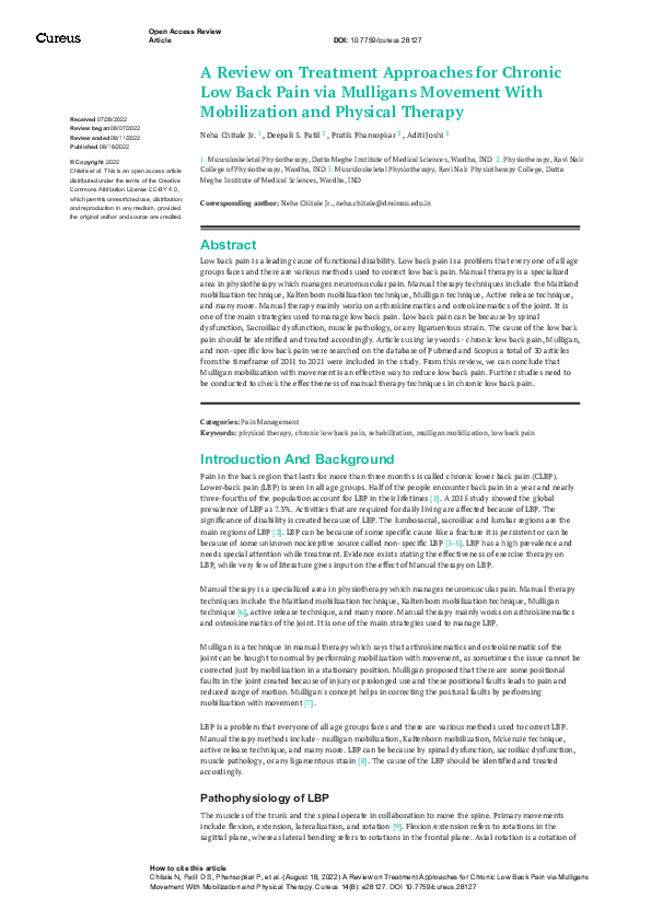 (PDF) A Review on Treatment Approaches for Chronic Low Back Pain via ...