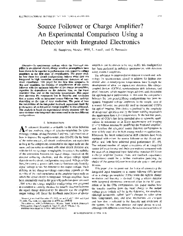 (PDF) Source follower or charge amplifier? An experimental comparison ...