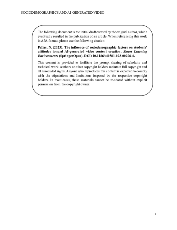 (PDF) The influence of sociodemographic factors on students' attitudes ...