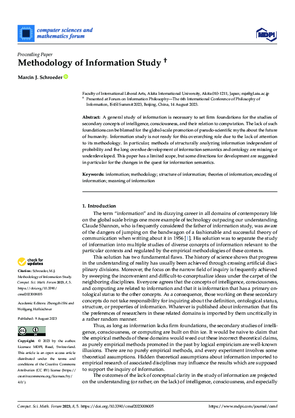 (PDF) Methodology of Information Study