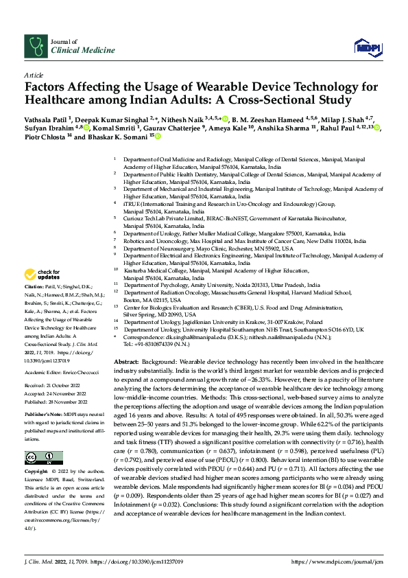 (PDF) Factors Affecting the Usage of Wearable Device Technology for ...