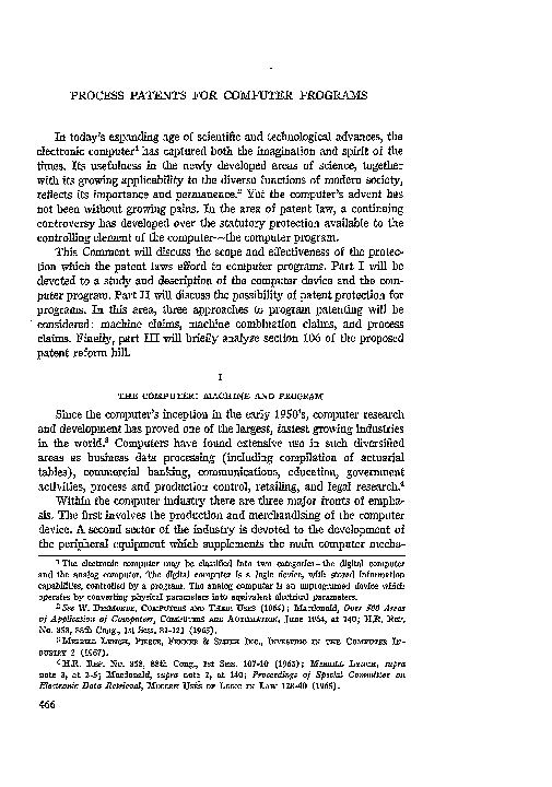 (PDF) Process Patents for Computer Programs