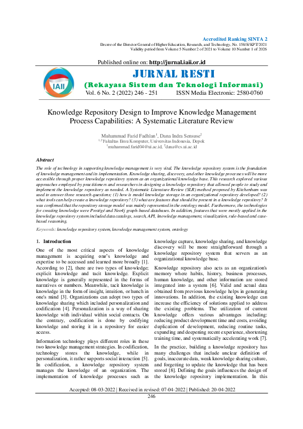 (PDF) Knowledge Repository Design to Improve Knowledge Management ...