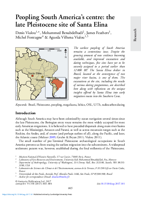 (PDF) Peopling South America's centre: the late Pleistocene site of ...