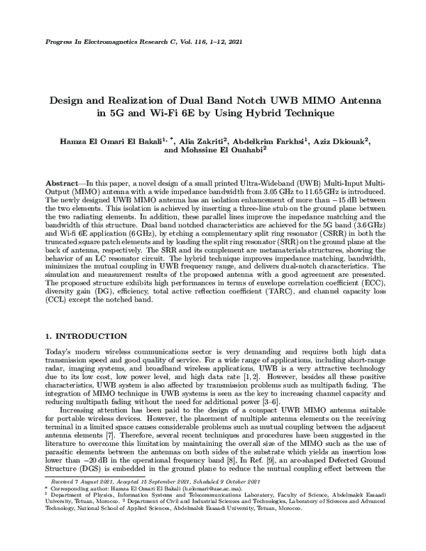 (PDF) Design and Realization of Dual Band Notch Uwb Mimo Antenna in 5G ...