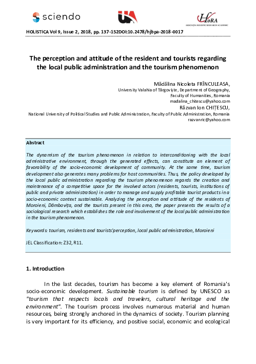 (PDF) The perception and attitude of the resident and tourists ...