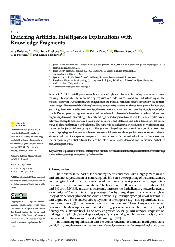 (PDF) Enriching Artificial Intelligence Explanations with Knowledge ...