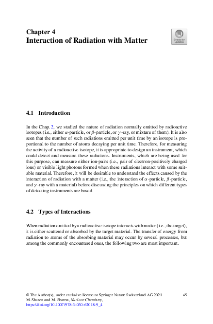 (PDF) Interaction of Radiation with Matter