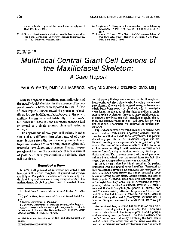 (PDF) Multifocal central giant cell lesions of the maxillofacial ...