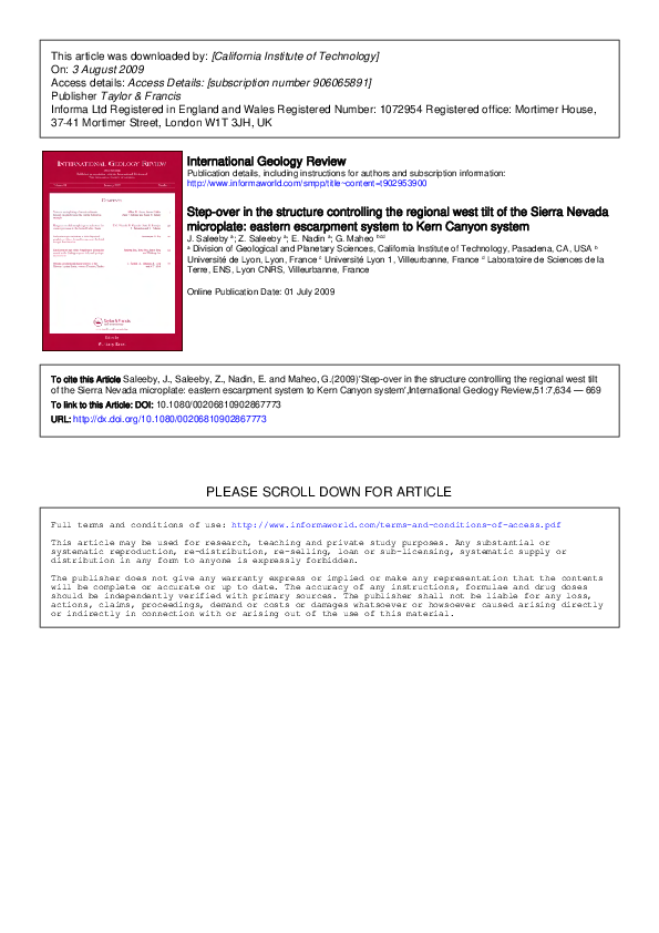 (PDF) Stepover in the structure controlling the regional west tilt of