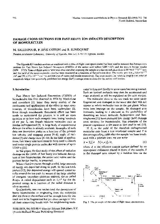 (PDF) Damage cross sections for fast heavy ion induced desorption of ...