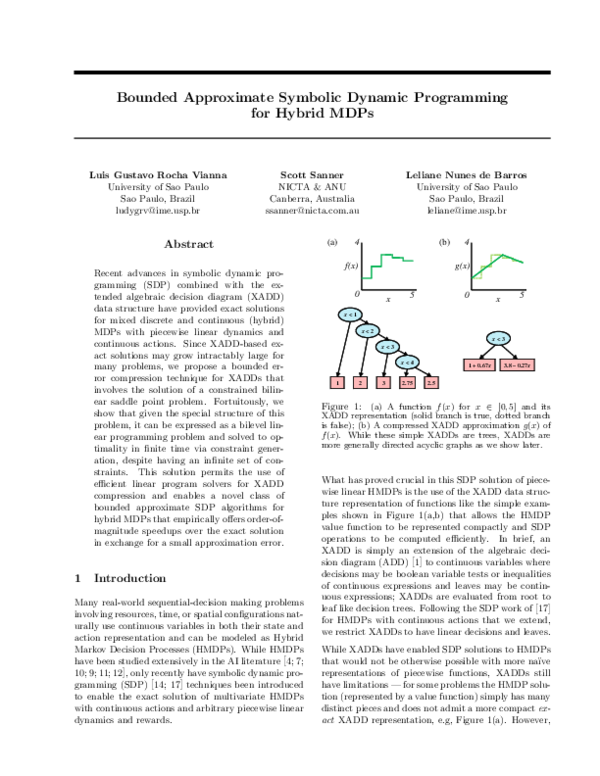 (PDF) Bounded Approximate Symbolic Dynamic Programming for Hybrid MDPs