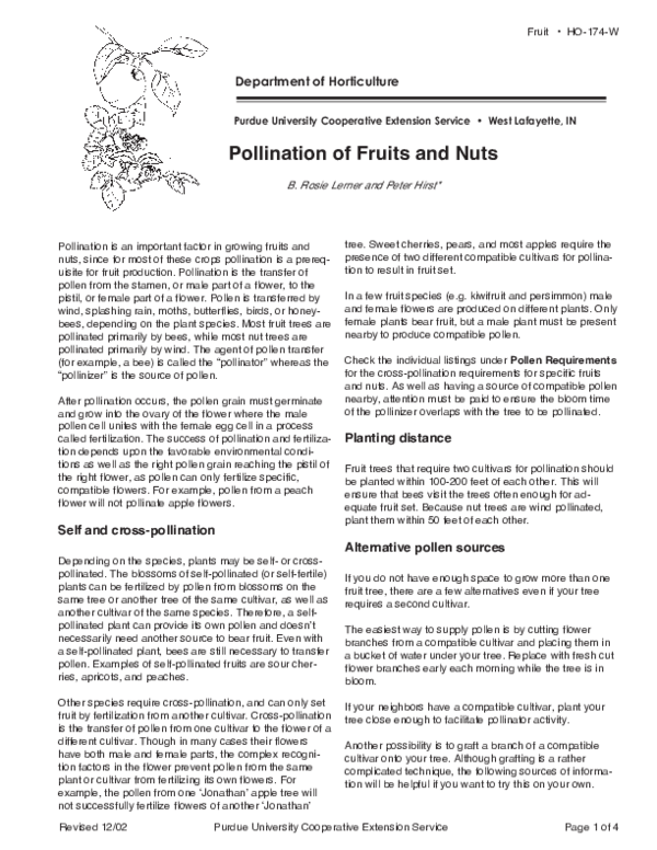 (PDF) Pollination of Fruits and Nuts