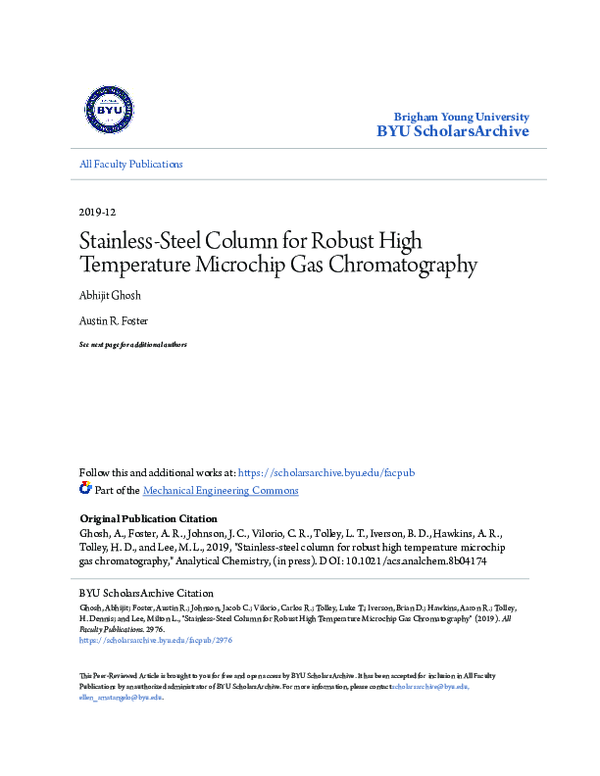 (PDF) Stainless-Steel Column for Robust, High-Temperature Microchip Gas ...