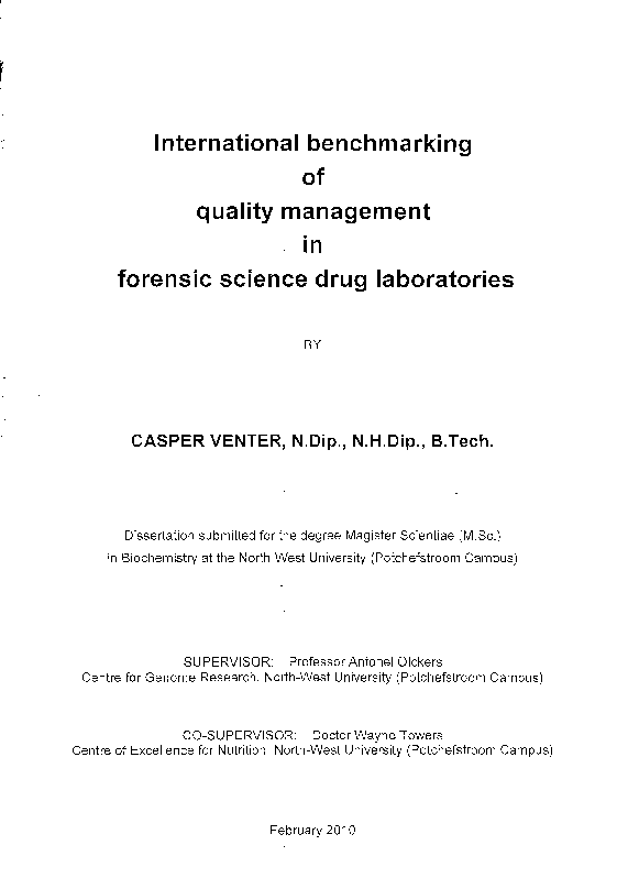 (PDF) International benchmarking of quality management in forensic ...
