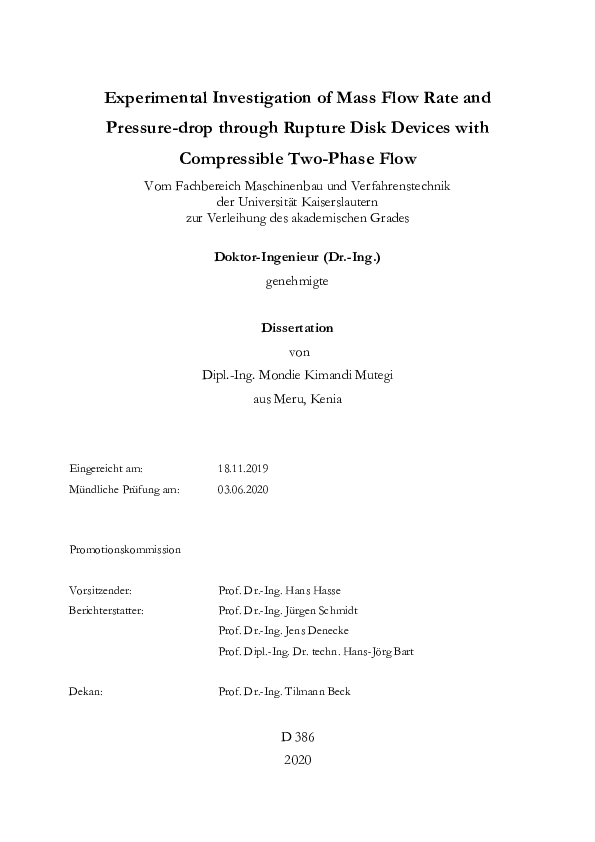 (PDF) Experimental Investigation of Mass Flow Rate and Pressure-drop ...