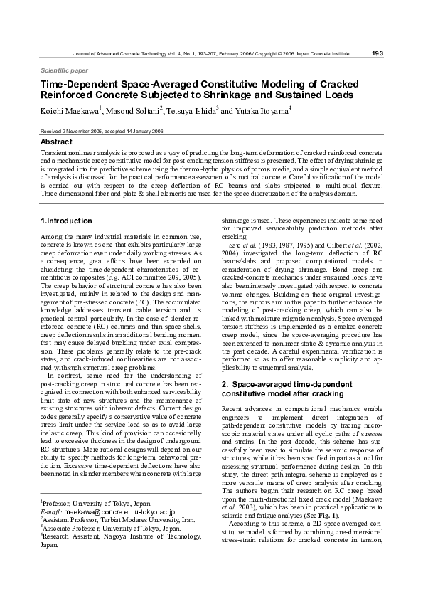 (PDF) Time-Dependent Space-Averaged Constitutive Modeling of Cracked ...