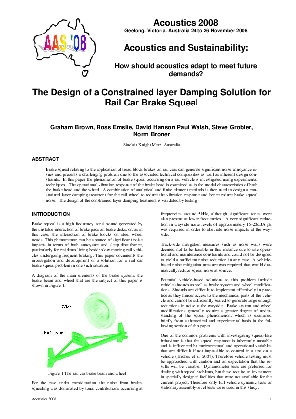 (PDF) The Design of a Constrained layer Damping Solution for Rail Car ...