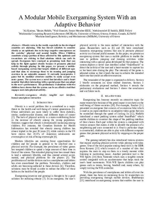 (PDF) A modular mobile exergaming system with an adaptive behavior