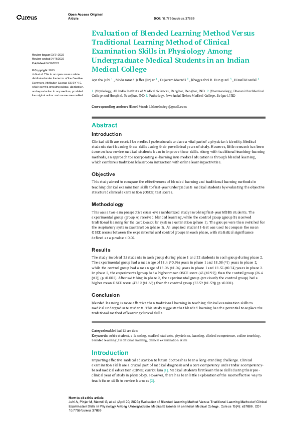 (PDF) Evaluation of Blended Learning Method Versus Traditional Learning ...