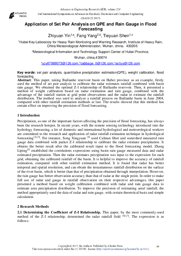 (PDF) Application of Set Pair Analysis on QPE and Rain Gauge in Flood ...