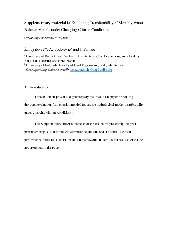 (PDF) Evaluating the transferability of monthly water balance models ...