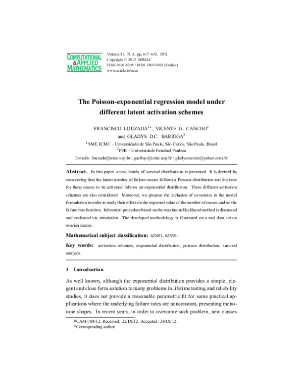 (PDF) The Poisson-exponential regression model under different latent ...