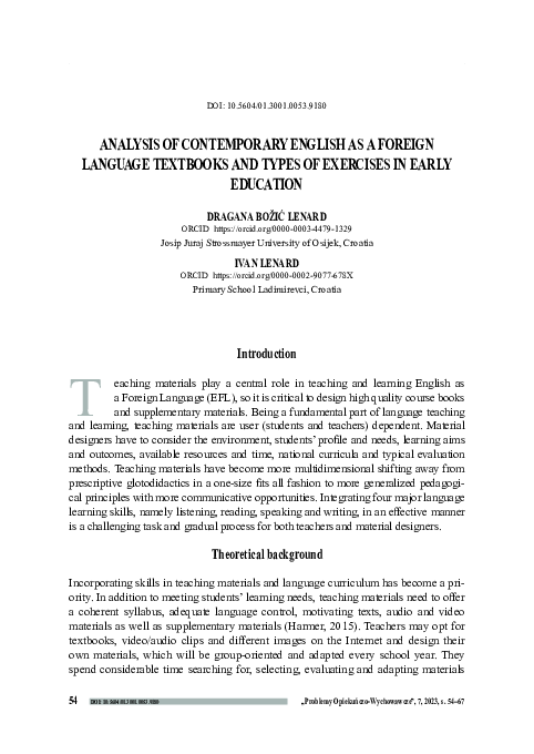 (PDF) ANALYSIS OF CONTEMPORARY ENGLISH AS A FOREIGN LANGUAGE TEXTBOOKS ...