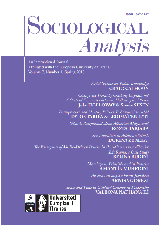 (PDF) Space and Time in Giddens’ Concept on Modernity Sociological Analysis
