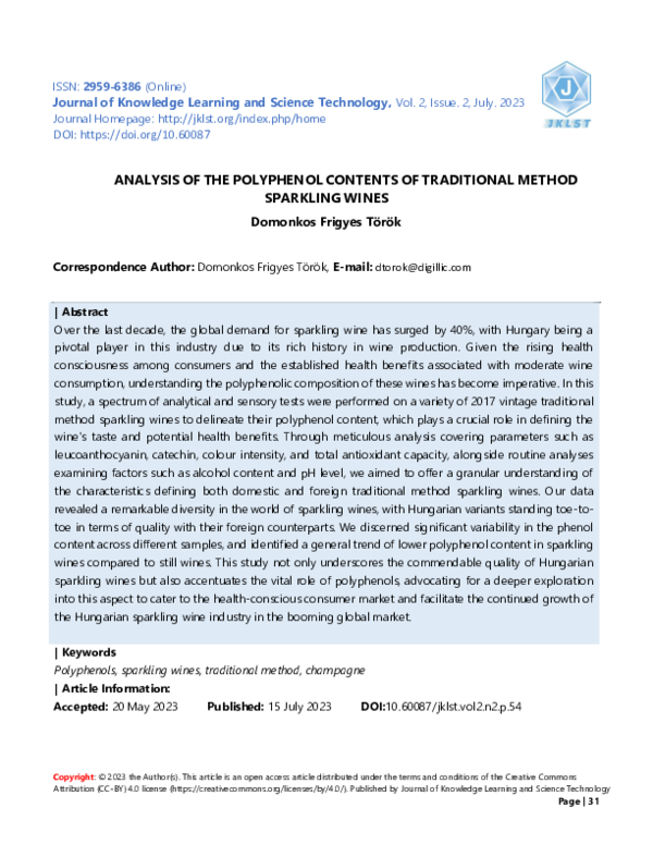 (PDF) Analysis of the polyphenol contents of traditional method ...