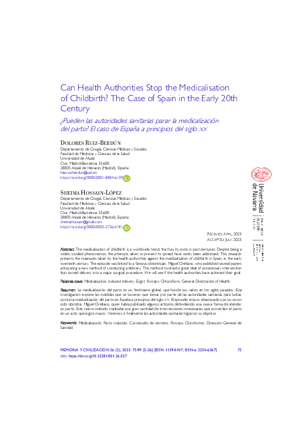 PDF) Can Health Authorities Stop The Medicalisation Of Childbirth.