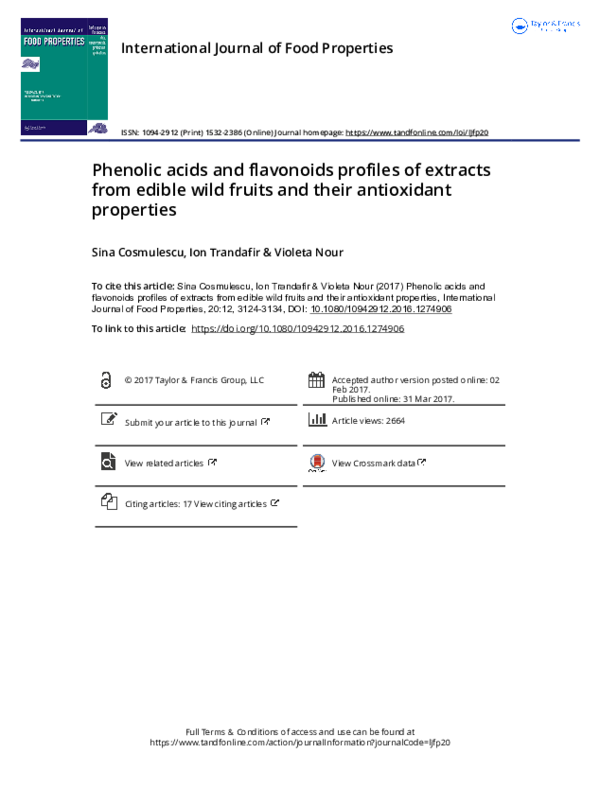 (PDF) Phenolic acids and flavonoids profiles of extracts from edible ...