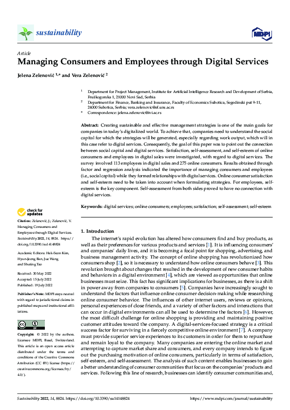 (PDF) Managing Consumers and Employees through Digital Services