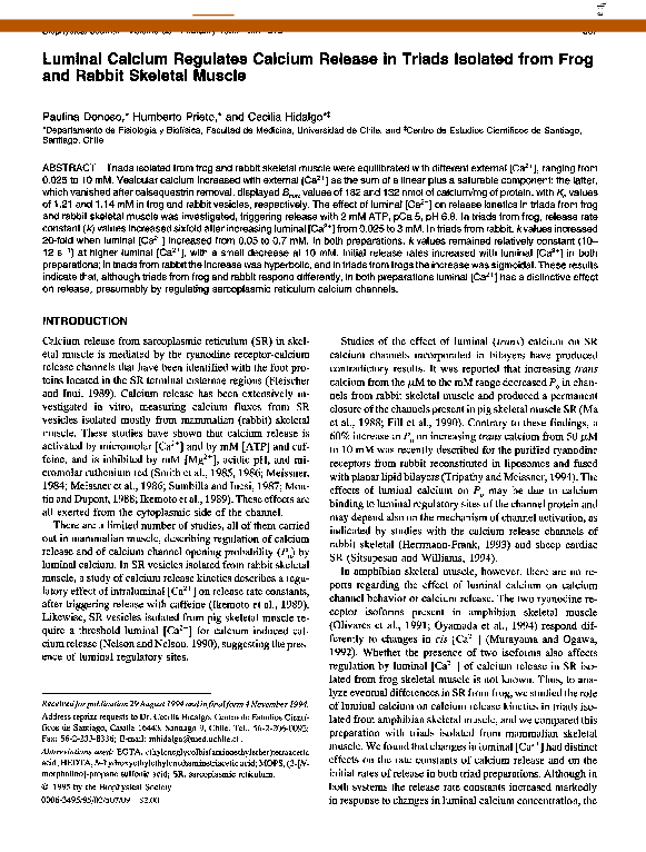 (PDF) Luminal calcium regulates calcium release in triads isolated from ...